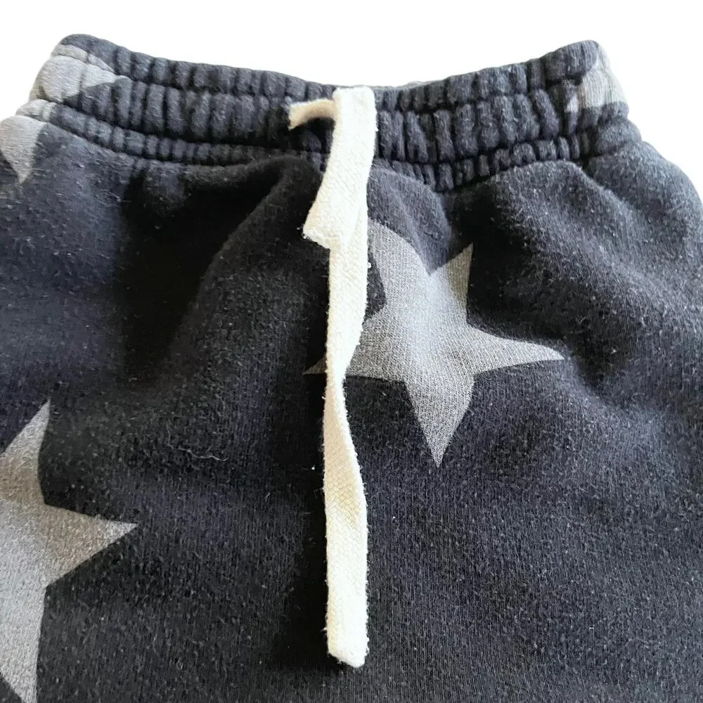 Nununu boys black star sweatpants size 6-12 m
